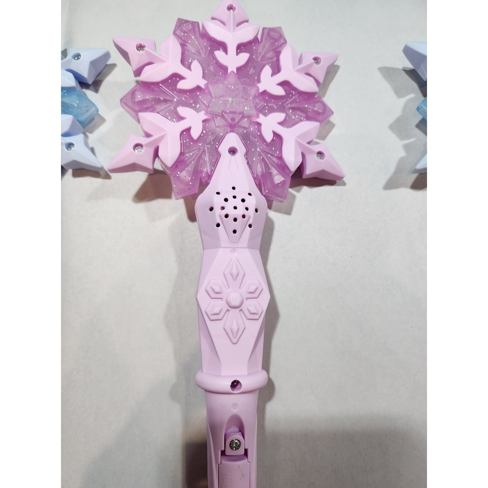 (3) Frozen Light Up Snowflake Wands, 13", 2 -Blue, 1-Pink, Lights & Sounds Work! - Picture 4 of 16
